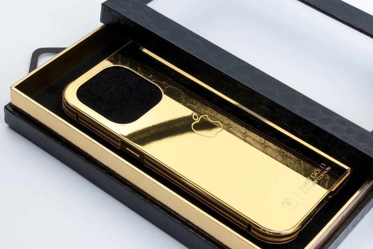 24K GOLD LUXURY EDITION iPhone WITH APPLE LOGO METAL CASE