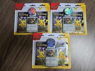  Pokemon TCG - 30 Jahre - 30th anniversary - 3 × Evoli 2-Pack Blister - DE - OVP
