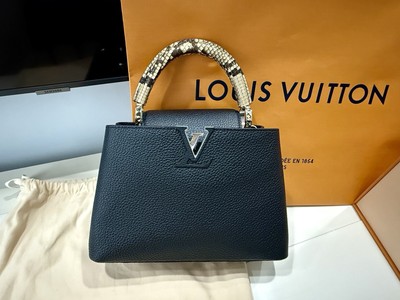 Louis Vuitton Capucines BB With Python Handle Handbag N92040 - New!!