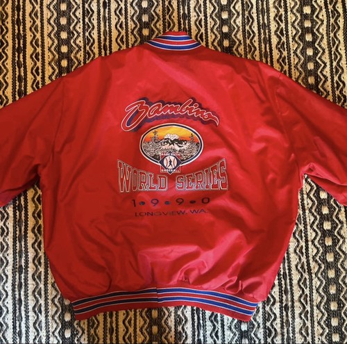 90s Babe Ruth Baseball World Series Bomber Jacket XXXL Vintage | eBay
