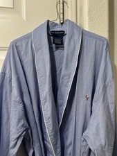 Men s Polo Ralph Lauren Cotton Tie Blue Robe Size L/XL