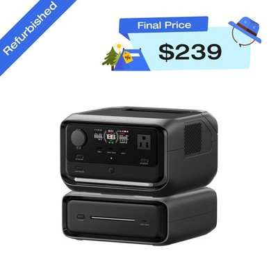 EcoFlow 572Wh River 3 Plus Portable Power Station with EB300 Extra Battery