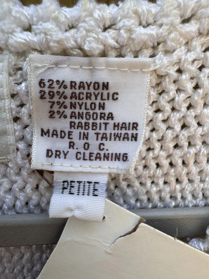 Suéter Alexandria Petites Para Mujer Pequeño Pequeño De Colección Años 90 Angora Nueva Ola Foto 4 de 4