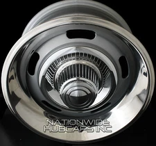 4 Chevy GM Rally Wheel Derby Center Hub Caps & 15" Trim Rings Beauty Rims x7 x8