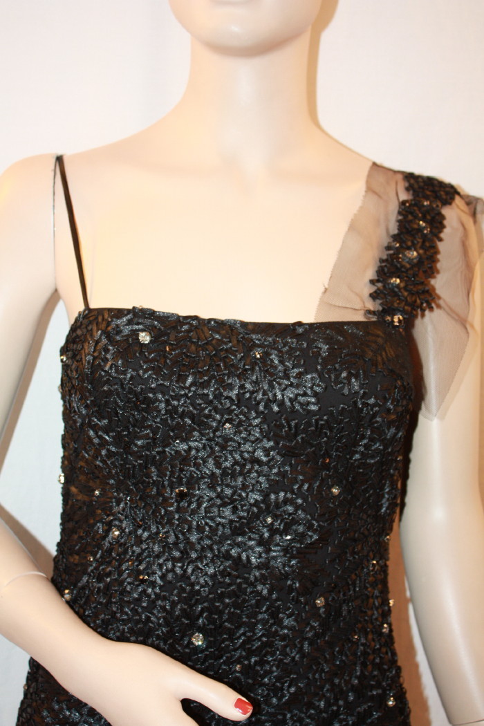 NEW MAXAZRIA EMBELLISHED DRAPED ASYMMETRIC ONE SHOULDER