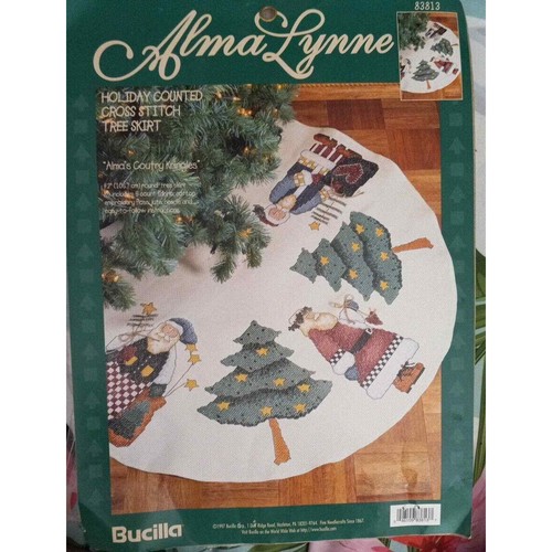 Bucilla Alma's Country Kringle 42 Inch Stamped Cross Stitch Christmas