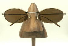 Vintage By Rider BR-C03 02 Bronze Silver Metal Oval Eyeglasses Frames Italy