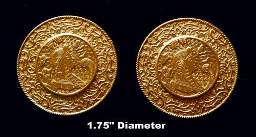 Estampaciones de latón vintage renacimiento egipcio/medallón Cleopatra 2 estilos - Imagen 2 de 3