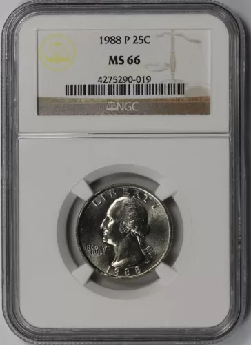 1988-P 25C NGC MS 66 Washington Quarter