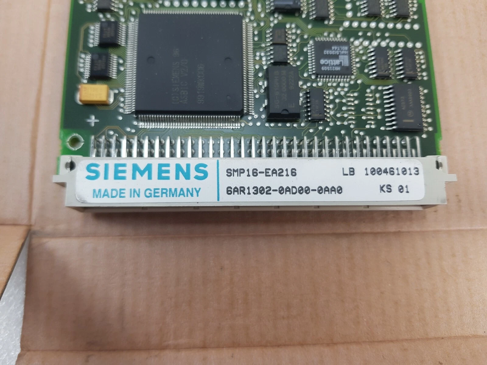 Siemens SMP16-EA216 rear connector label: 6AR1302-0AD00-0AA0, KS 01, Made in Germany