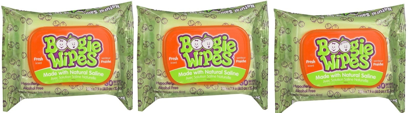 Boogie Wipes Fresh Scent 30ct (3 Pack)