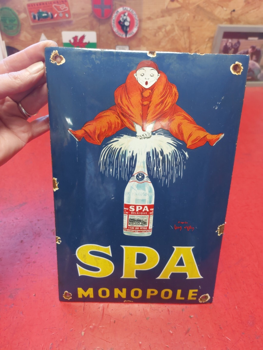 Plaque émaillée Spa Monopole en métal 30x20 cm pour déco bistrot rétro