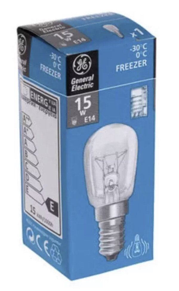 5 PACK OF GENERAL ELECTRIC FRIDGE FREEZER LIGHT BULBS 15W PYGMY E14
