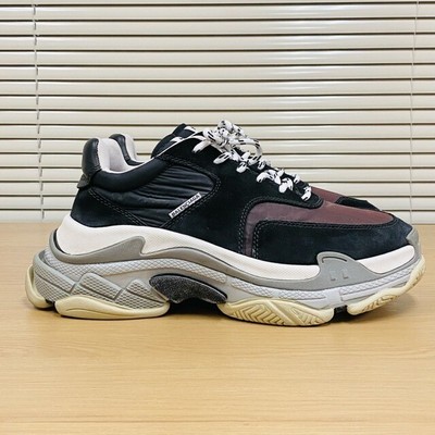 Beauty BALENCIAGA TRIPLE S 2.0 Custom 41.0 BLACK BURGUNDY 