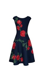 Carolina Herrera Bateu Neck Knit Fit and Flare Dress Women’s L