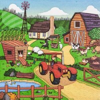 20 Servietten Little Farm Bauernhof Tiere Land Traktor Kinder Tischdeko 33X33Cm