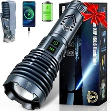 Rechargeable Flashlights 2000000 High Lumens Super Bright LED Flashlight Flas...