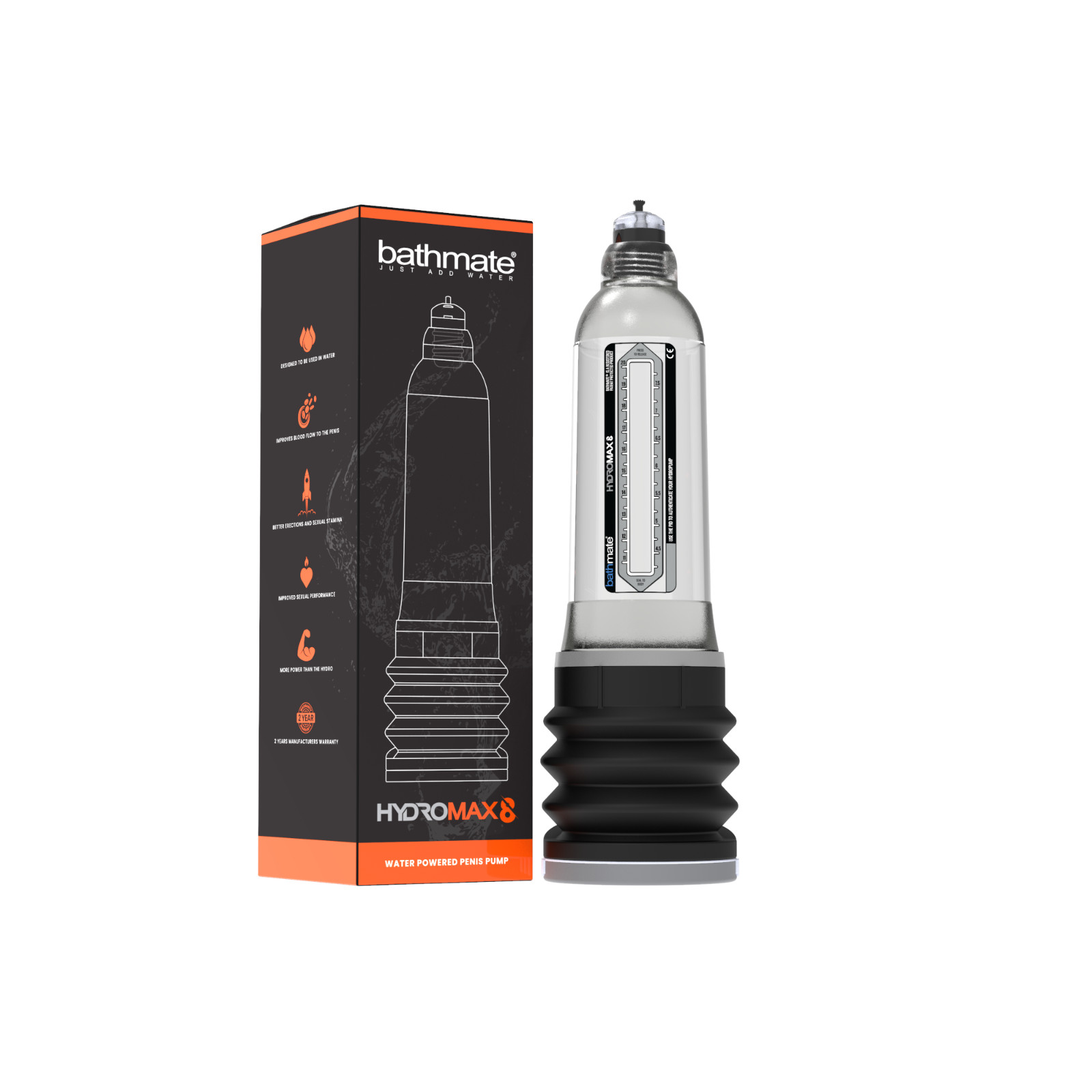 BATHMATE HYDROMAX 8 CLEAR HYDROPUMP WATER PENIS ENLARGER