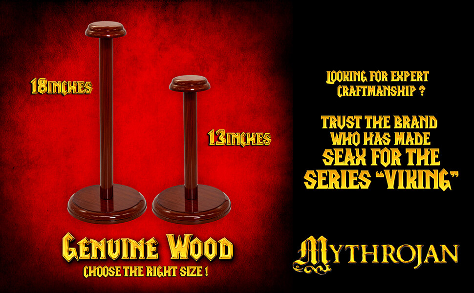 Wooden Armor Helmet Stand Hat Stand Table Top Medieval Display Stand 13