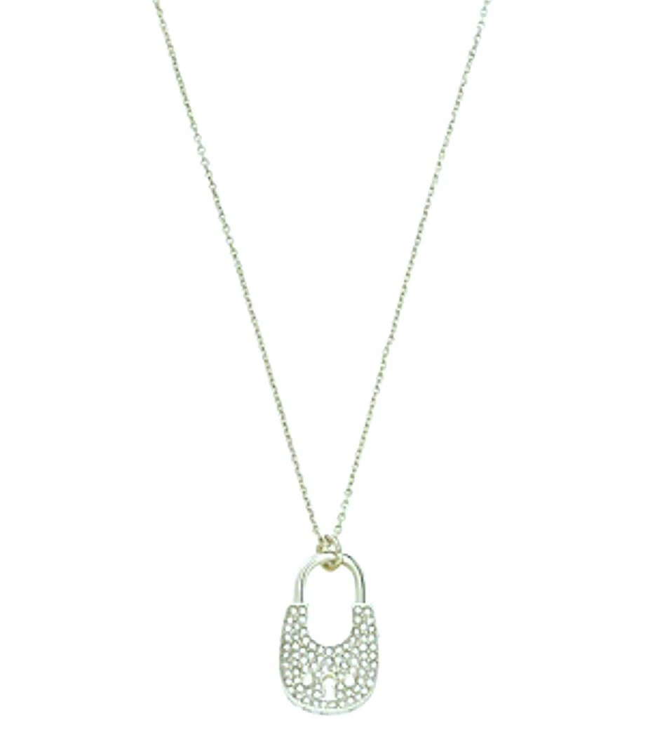 MICHAEL KORS MK Collana Ciondolo Moda Argento Blocco Ottone $100 00