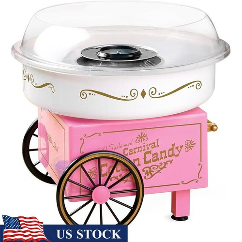 Cotton Candy Machine Kids Party W/ Reusable Cones Sugar Scoop Extractor ...