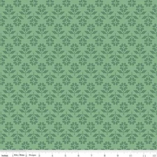 1/4 Yard 9x42 Riley Blake "Stitch" Flower Alpine Green Lori Holt
