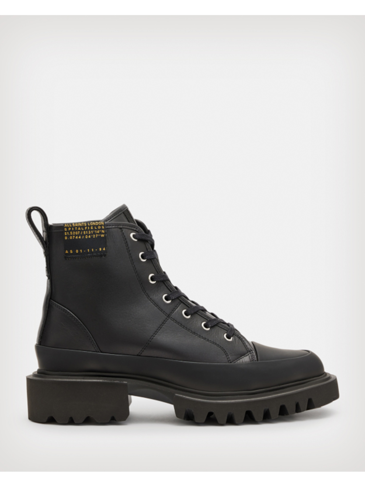 Женские черные армейские ботинки ALL SAINTS Myla с круглым носком на блочном каблуке 6 М 17090₽