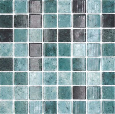 Schwimmbadmosaik Pâte de Verre Vert Anthracite Irisé 220-p56388_F 10 Surfaces - Photo 1/4