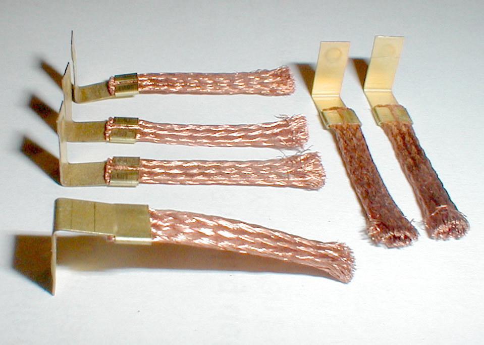 3 Pair Copper Parma Slot Car PickUp Braid Brushes PushIn Style