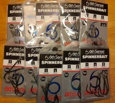 10 Packs  6th Sense Spinnerbait Trailer Hooks Size 3/0 Straight Ringed Fishing 