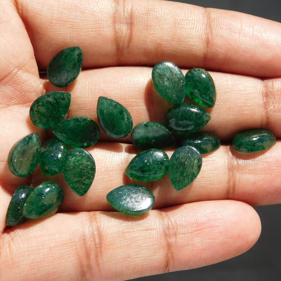 Natural Green Aventurine Pear 3x5 mm to 15x20 mm Cabochon Loose Gemstone Lot - Image 4 of 4