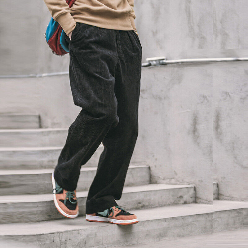 NON STOCK Vintage Corduroy Pants Men Pleated Casual Trousers NON STOCK Vintage Corduroy Pants Men Pleated Casual Trousers