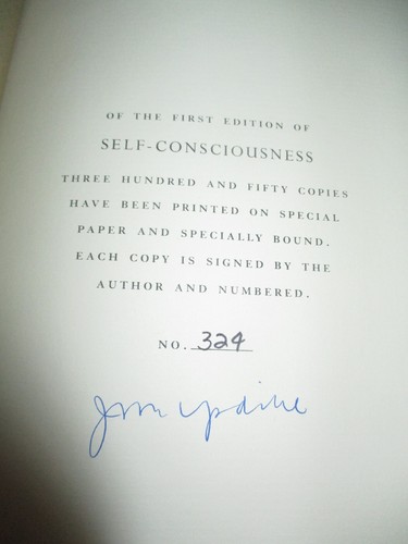 John Updike signed, numbered, slipcased first edition of 'Self-Consciousness' - Picture 4 of 4