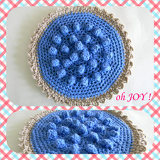 Handmade Crochet Hot Pad / Trivet / Potholder - 8" - 100 Cotton Berry Tart