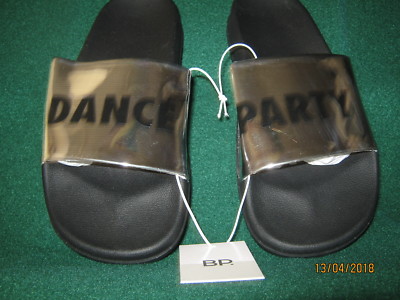 Nordstrom DANCE PARTY Slides/Sandals SILVER MIRROR