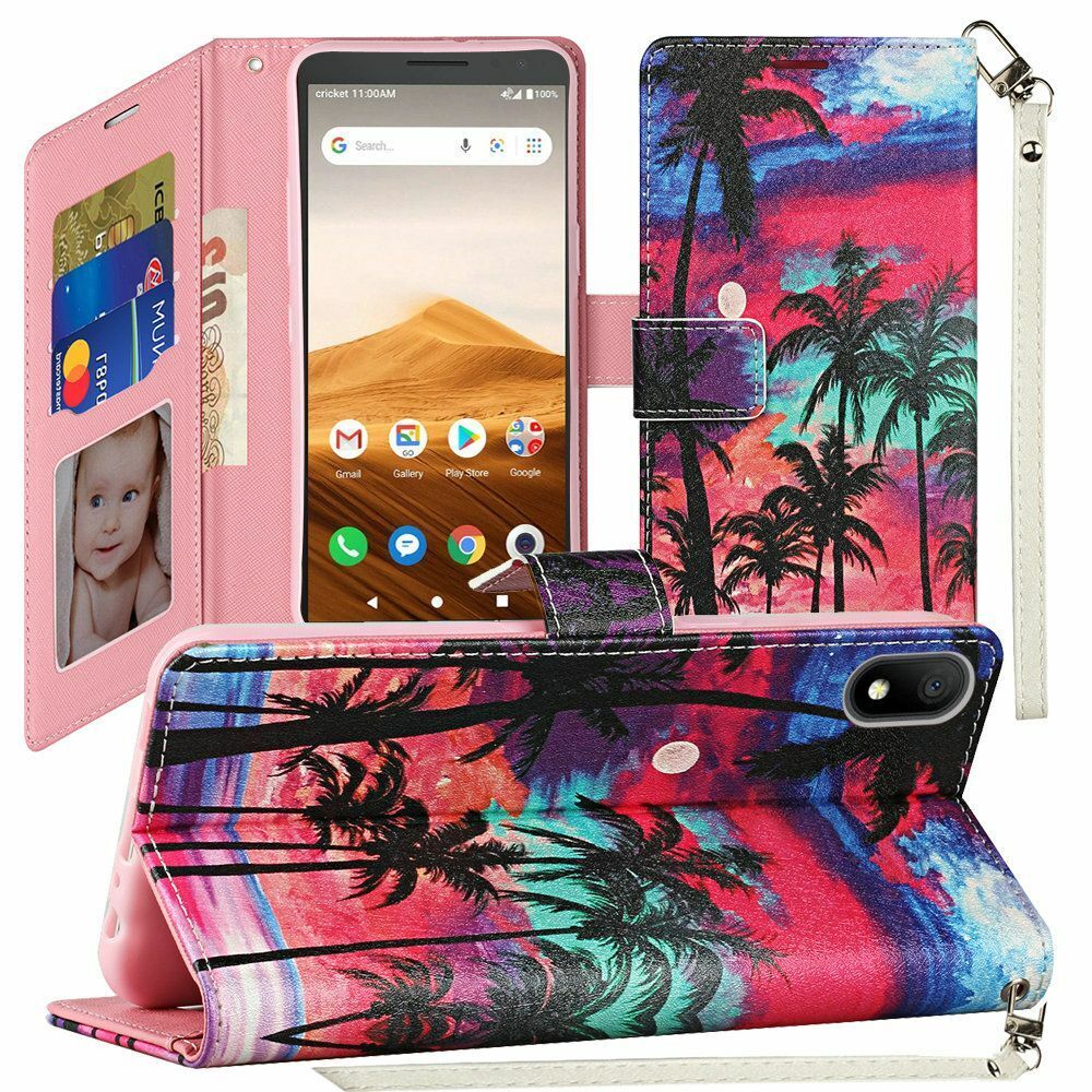 Tempered Glass Wallet ID Card Holder Cover Phone Case For