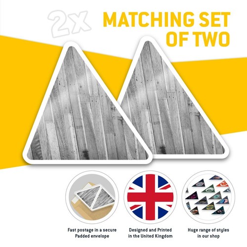 2 x Triangle Stickers 10cm - BW - Wooden Planks Print Wood Vintage #40969 - 第 2/9 張圖片