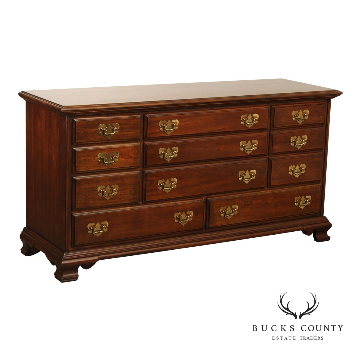 Harden Chippendale Style Cherry Long Dresser Harden Chippendale Style Cherry Long Dresser