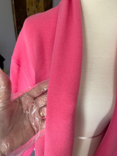 $380 Max Sport LA Bright Pink Viscose Knit Cardigan Coat Duster pockets sz L NEW - Picture 5 of 8