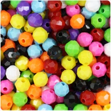 BeadTin Opaque 6mm Faceted Round Craft Beads (600pcs) - Color choice