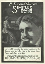 Vintage Print Ad Simplex Piano Player Company Worchester Massachusetts 1905