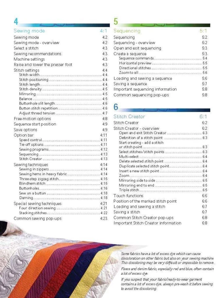 PFAFF Creative Performance Handbuch: 138 Seiten - Nähanleitung - Bedienungsanleitung - Bild 4 von 4