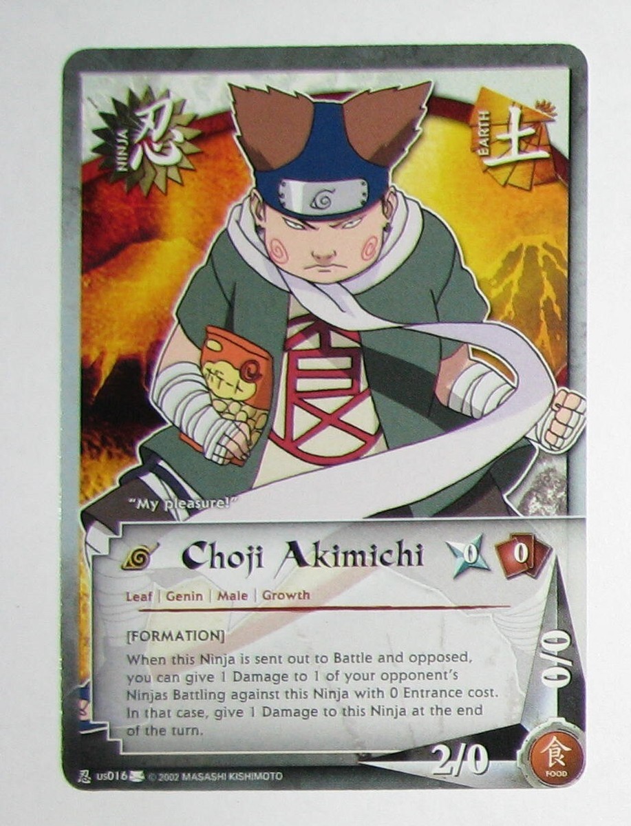Naruto 2002 Collectible Card Game CHOJI AKIMICHI #US016 Promo Card