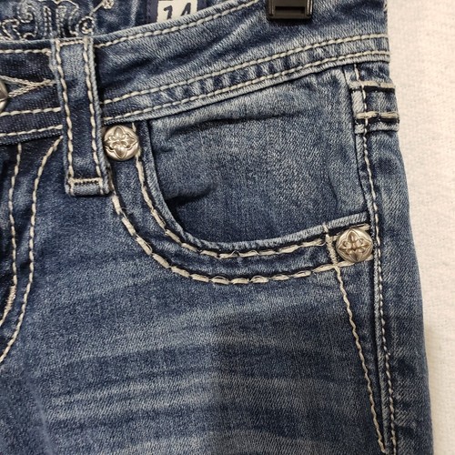Miss Me Skinny Jeans Blue Denim Stretch Medium Wash Girls/Youth 14 - Picture 7 of 23