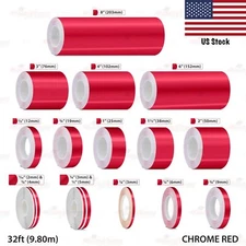 Vinyl Pinstriping Pin Stripe Car Styling Adhesive Tape Decal Sticker CHROME RED