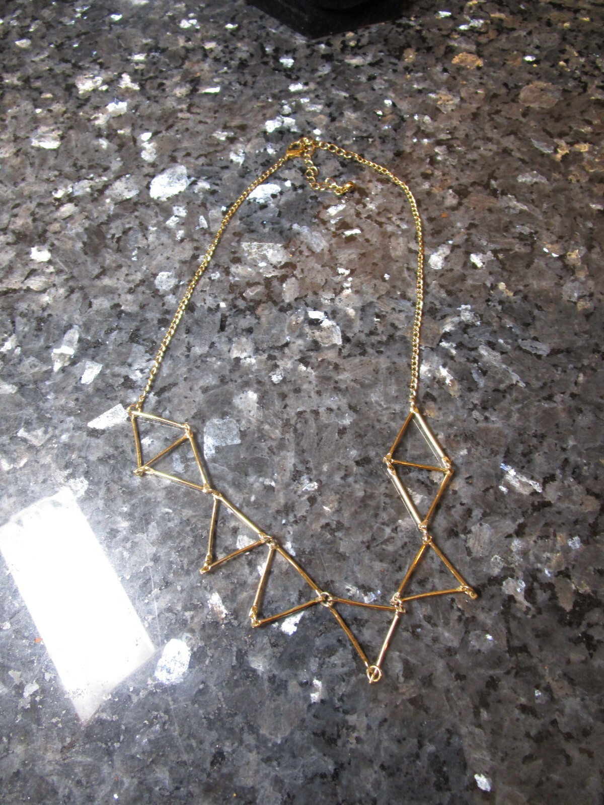 Simple Elegant Triangle Collar Necklace gold tone… - image 2