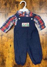 Vintage Carter's denim overalls with matching shirt size 6 months Made in USA