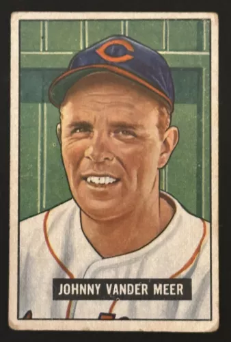 1951 Bowman - #223 Johnny Vander Meer   High Number Cleveland Indians