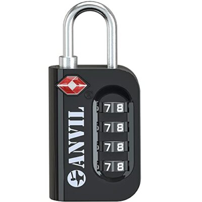  TSA Approved Luggage Lock - 4 Digit Combination, 10,000 BLACK 1 PACK