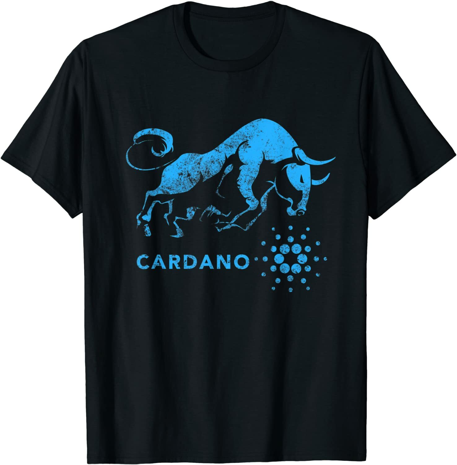 CARDANO Crypto BULLRUN ADA Blockchain Token Distressed Logo T-Shirt